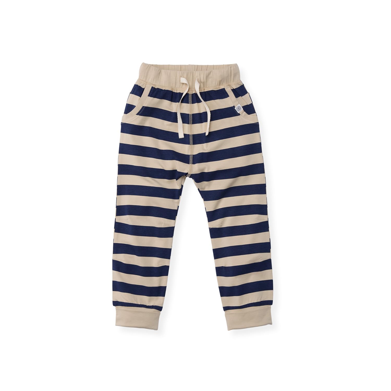 Cloby Baby Hose Jogginghose - mit UV-Schutz (UPF 50+) - für Jungen und Mädchen - Navy Stripe/blau beige (Gr. 12-18 Monate)