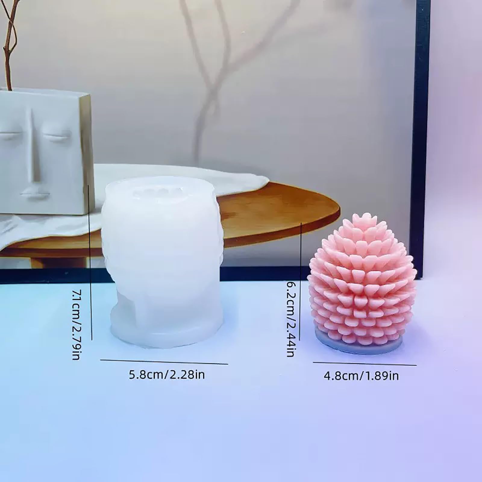 Moldes para velas de Navidad de silicona, flexibles, duraderos, fáciles de demoldar, moldes para hacer velas de pinecona detalladas