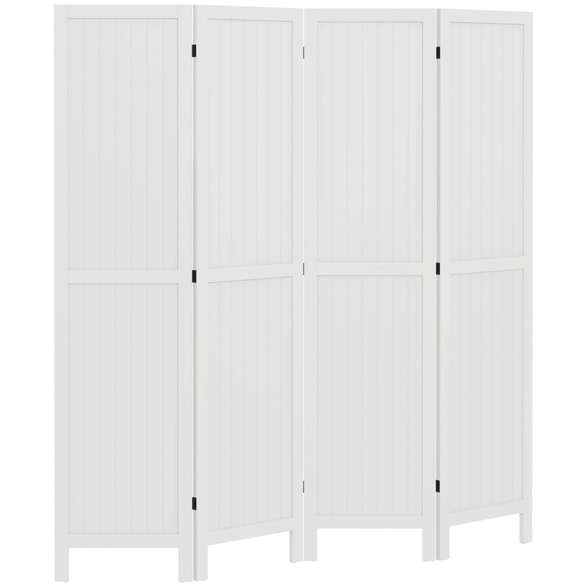 HOMCOM Divisor Plegable de Madera 4 Paneles 160x170cm Blanco
