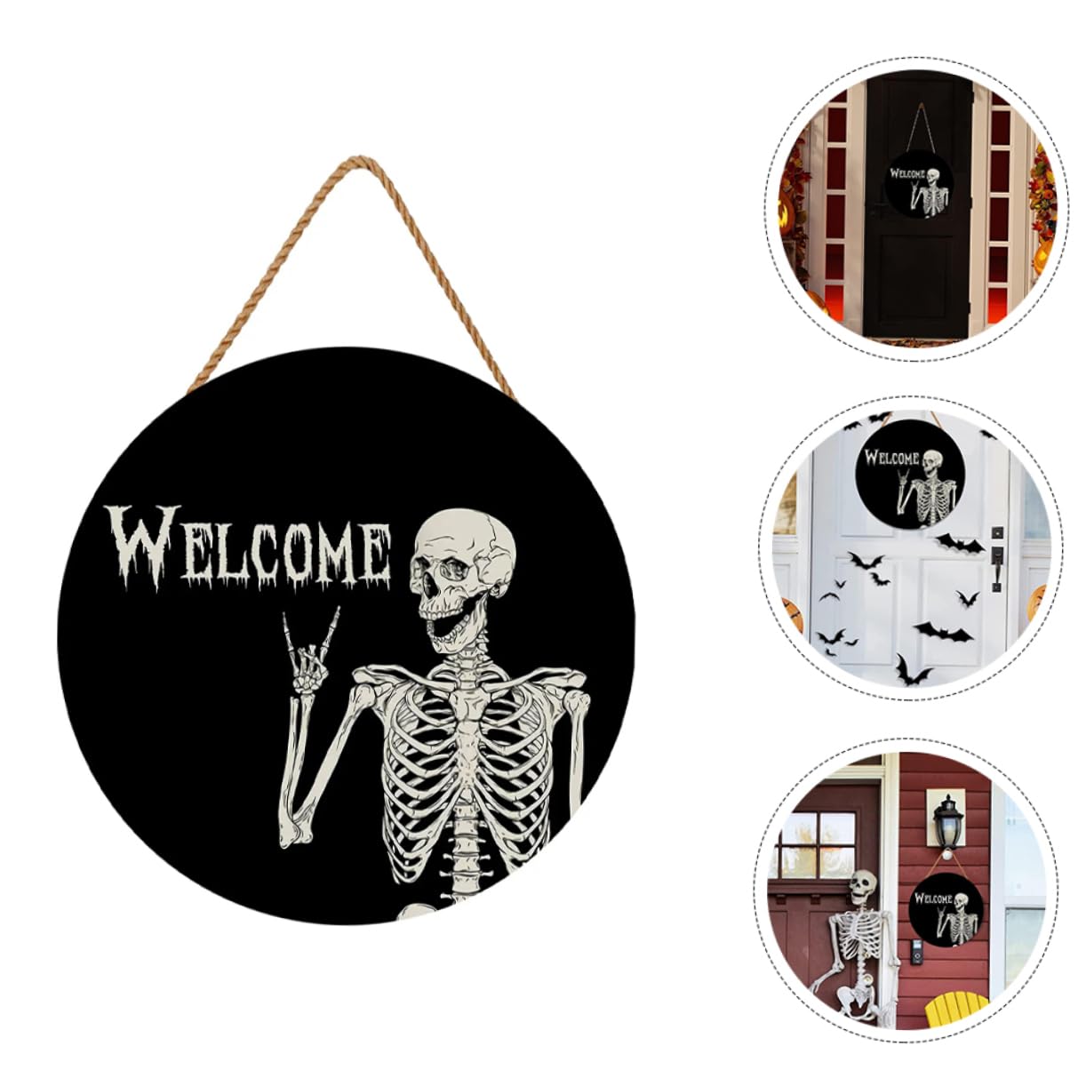 IMIKEYA Lot De 5 Pendentifs Décoratifs en Bois pour Porte Dentrée 30 5 X 35 6 Cm Décoration Festive pour Halloween