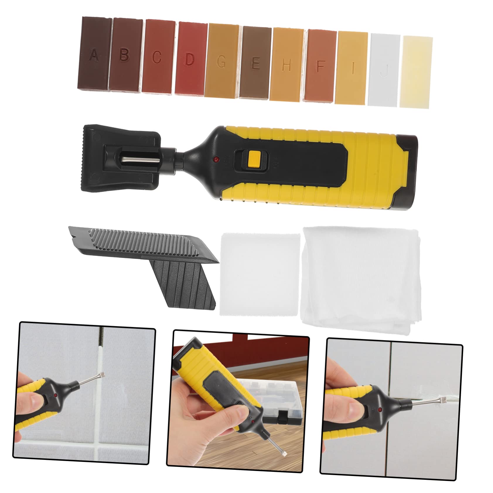 Alipis Kit di Riparazione per Parquet e Laminato, 11 Blocchi di Cera, Riscaldamento Rapido Abs, per Graffi e Aree Danneggiate