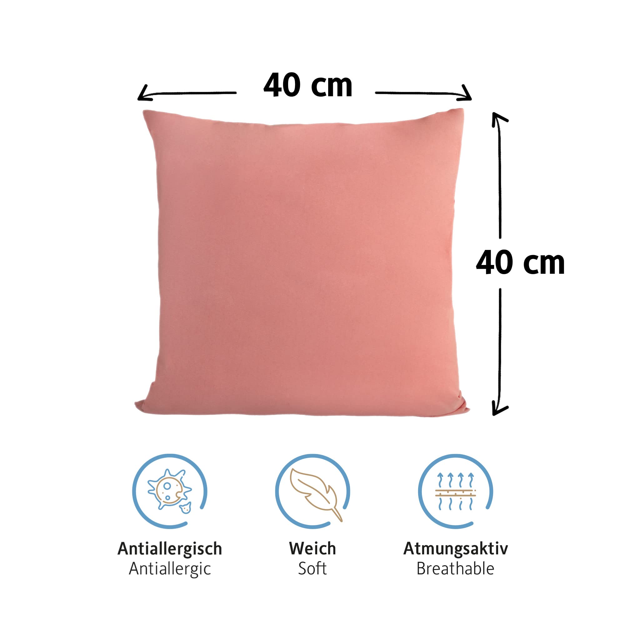 Komfortec 100% cotton cushion covers, set of 2, 40 x 40 cm, super soft premium jersey pillowcase, 150 g/m², cushion cover - Image 2