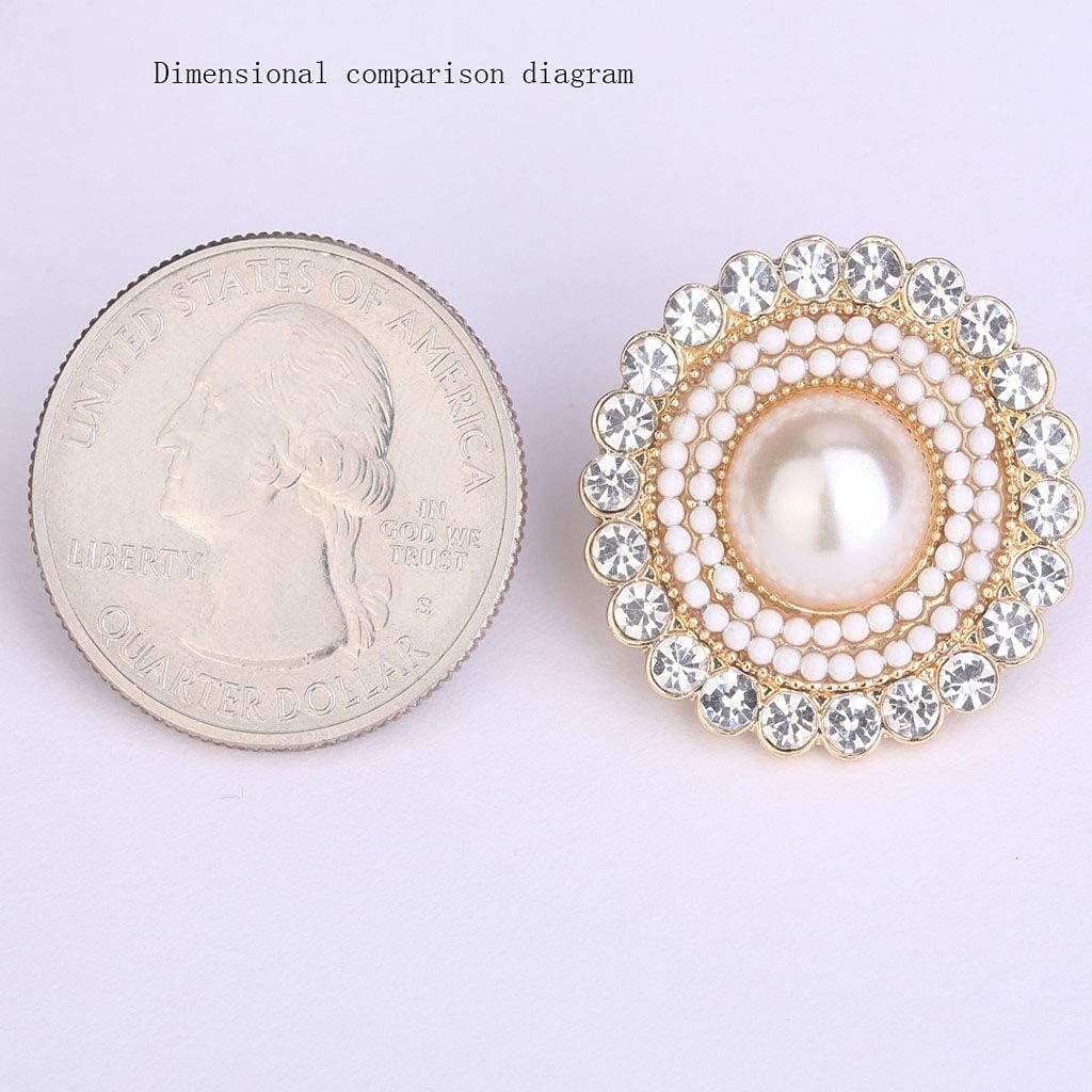 Big Stud Earrings, Cream Dome Pearl,Crystals Rhinestones Art Vintage Earrings with Wedding Style - Image 6