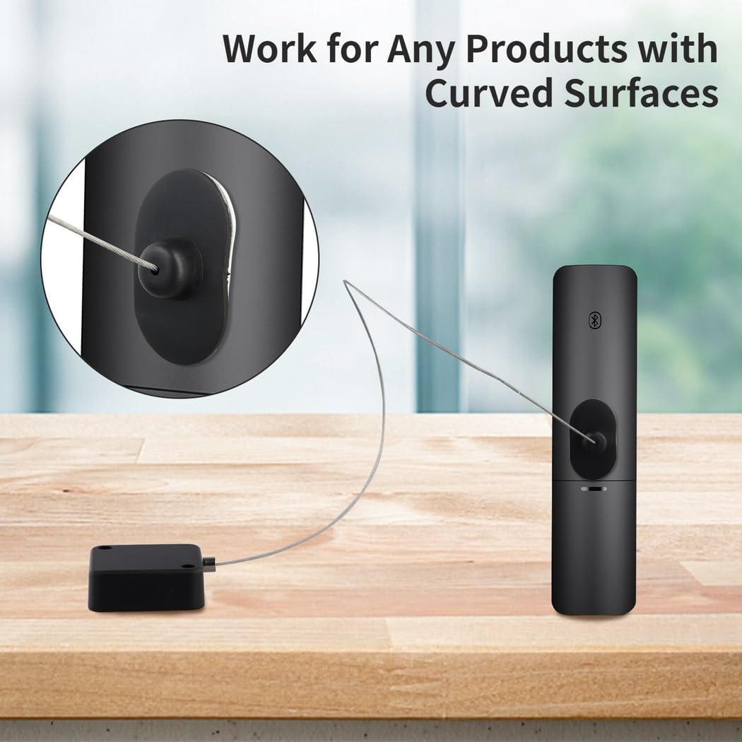 10 Pack Retractable Remote Control Cable Tether Lock, 39 Inch Adjustable Tether with Self-Adhesive Base for Tv Remotes, Game Controllers, Tablets, Speakers & Microphones