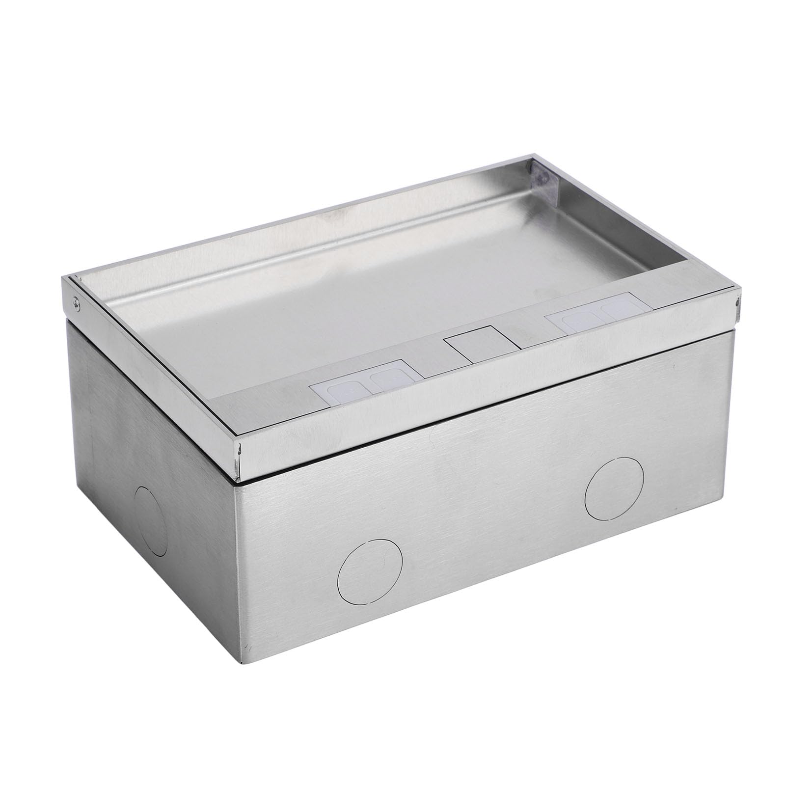 Scatola di Derivazione da Incasso a Pavimento in Stile Marmo con 2 Prese e 2 Porte USB per Ufficio Scolastico, Materiale Acciaio Inossidabile/PC