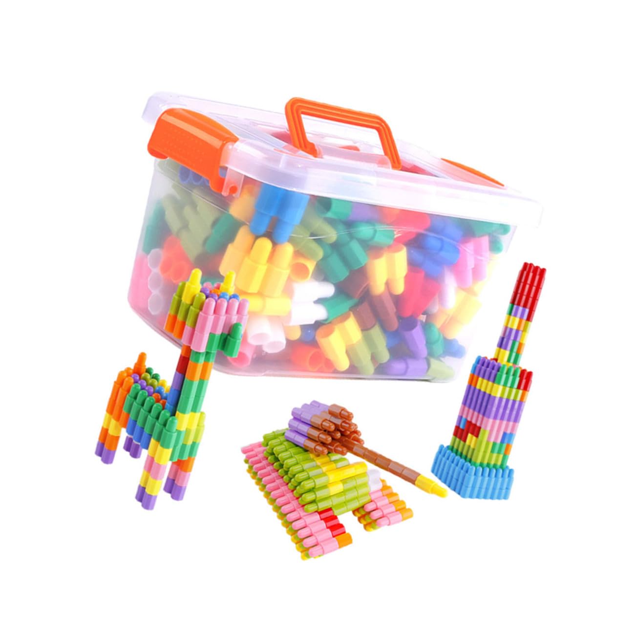 Beaupretty Set 270 Pezzi Mattoncini Costruzioni per Ragazzo Ragazza in Plastica, Educativo e Facile da Tenere, Gioco Creativo per Sviluppo Cognitivo e Divertimento Colore Casuale