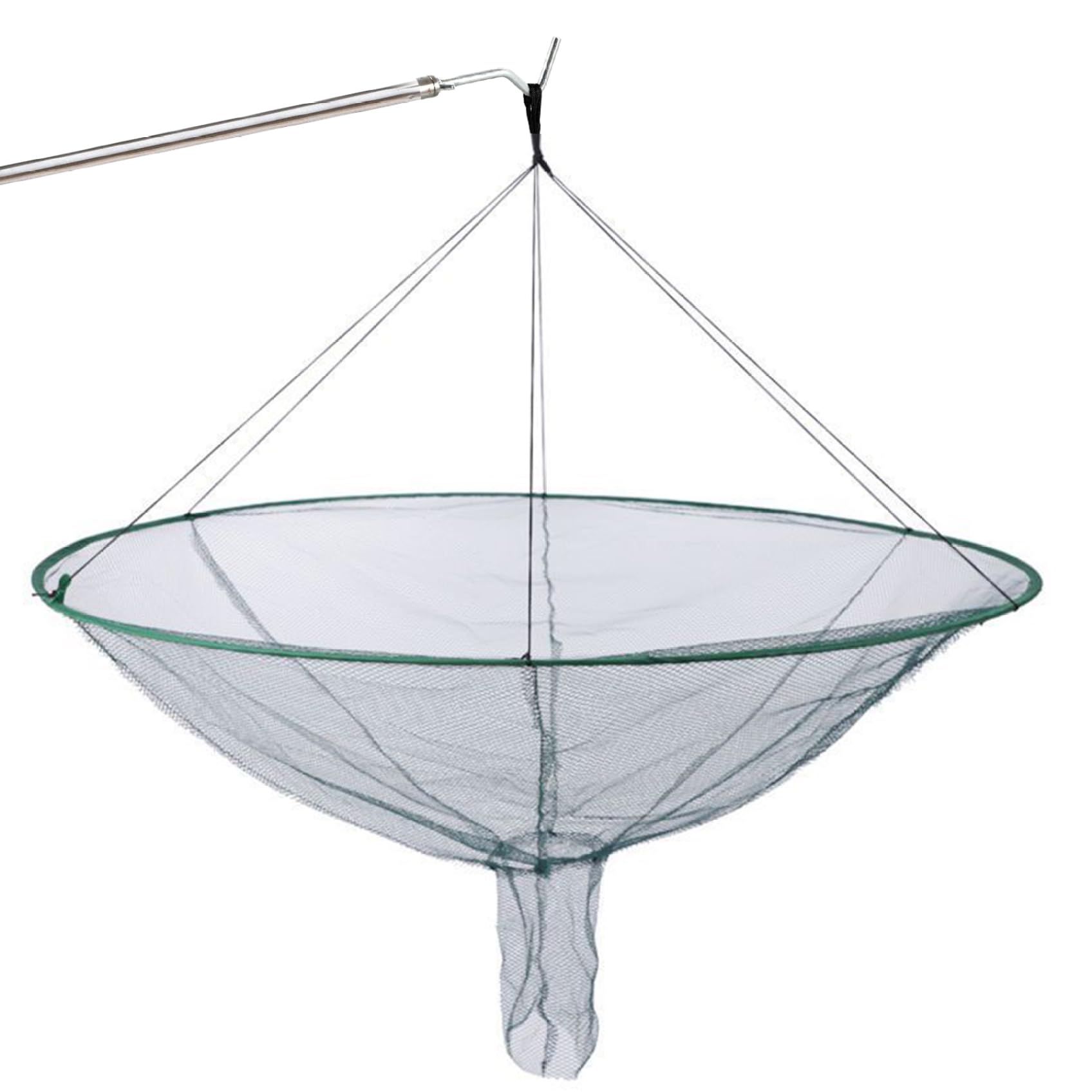 Red de pesca plegable, estructura de doble línea para pesca en muelle, apertura de liberación de peces anudable, ideal para la captura de camarones y cangrejos