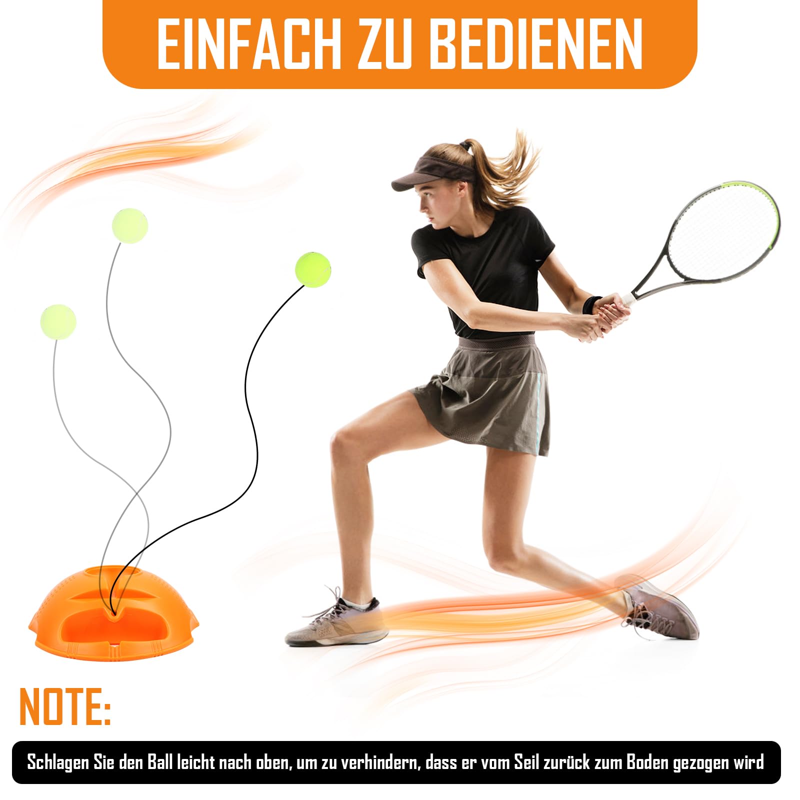 Entrenador de tenis autoguiado con 3 pelotas de rebote y cuerda para principiantes, niños y adultos
