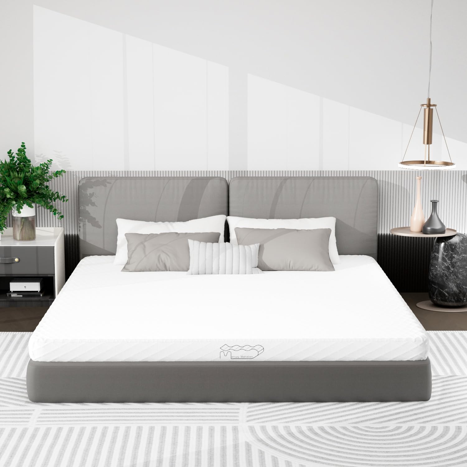 Memory Matratzen Materasso Matrimoniale 160x200, Traspirante, Memory Foam, Livelli di Compattezza H3, Rivestimento Sfoderabile e Lavabile, Sollievo Dal Mal Di Schiena, Senza Odore (10CM, 160x200CM)