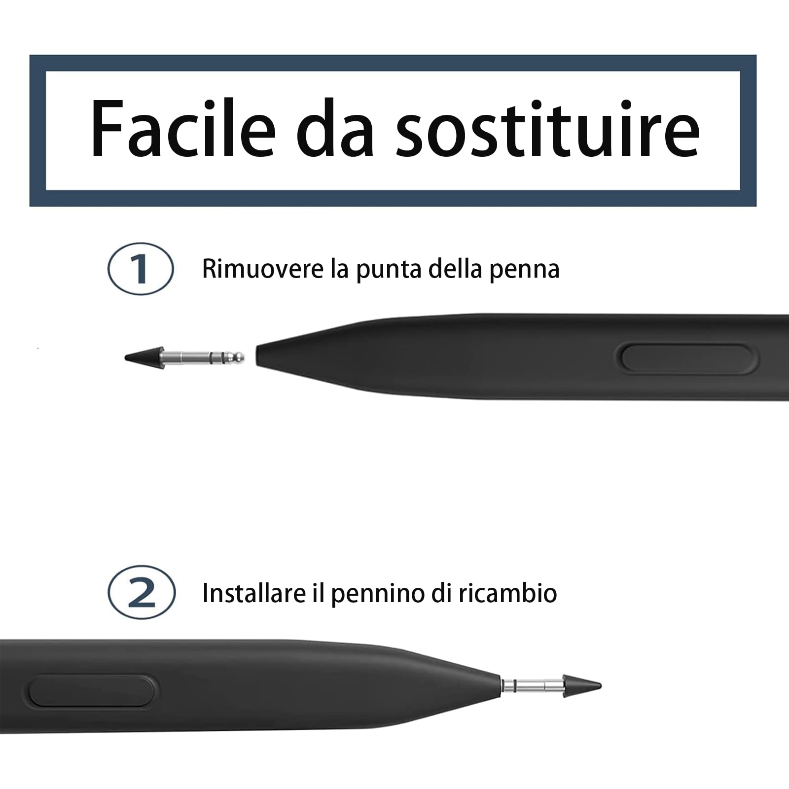 Pennino di ricambio compatibile per Microsoft Surface 2nd Slim Pen, 2nd Slim Pen punte di ricambio
