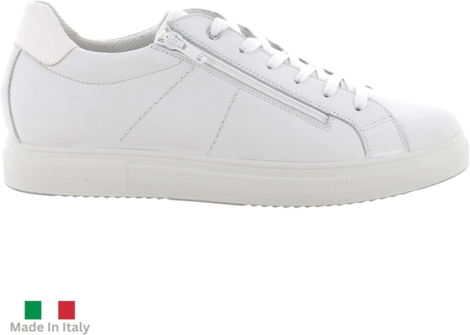 Alpine Swiss Dante Mens Leather Sneakers Made in Italy Modern Minimalist Shoes Side Zipper Lace-up Low-Top Fashion Sneaker - Image 2