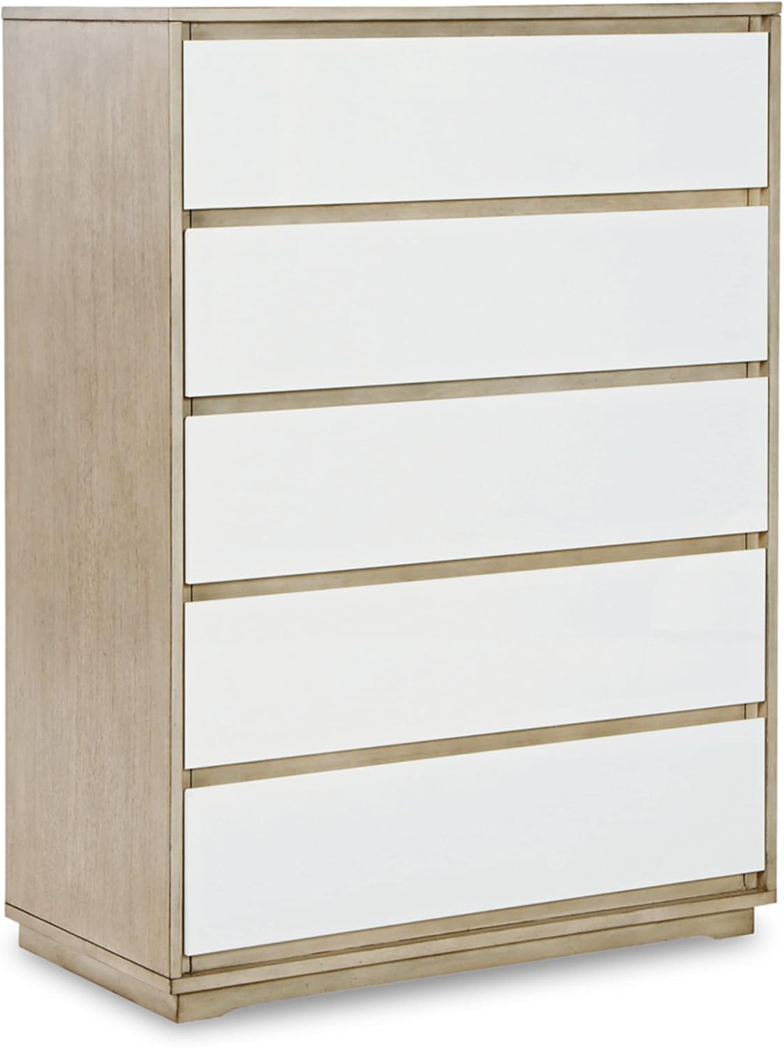 White Glossy 50" Chest of Drawers with Soft Close Dovetail Drawer