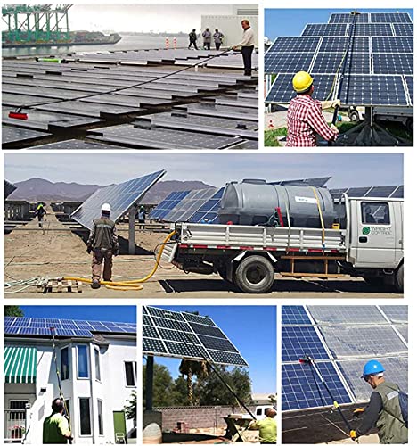 Cepillo cópico para Limpiar Cristales Cepillo de Limpieza para Ventanas Kit de Limpieza de Ventanas pértiga con Agua/Manguera Limpieza de Paneles fotovoltaicos y solares