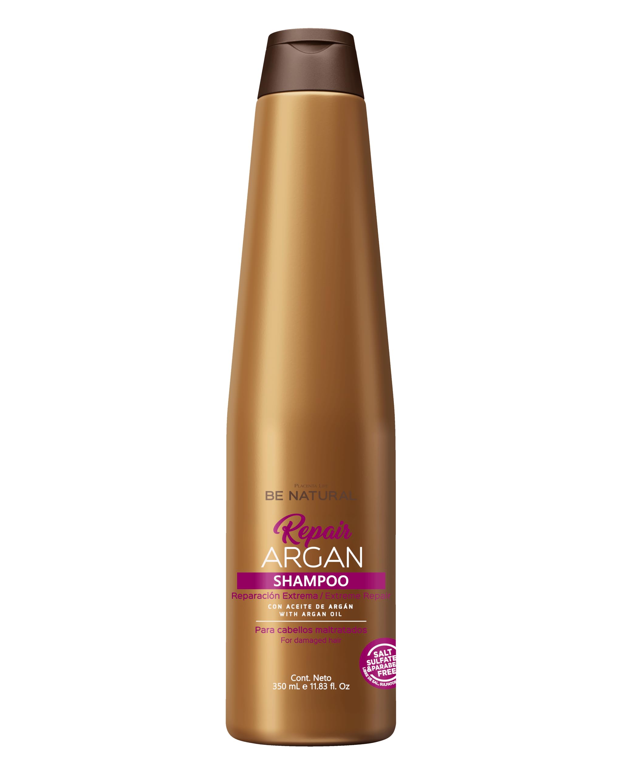 PLACENTA LIFE BE NATURAL Argan Shampoo - Repair and Nourish Damaged Hair with Argan Oil (350ml/11.83 fl.oz)