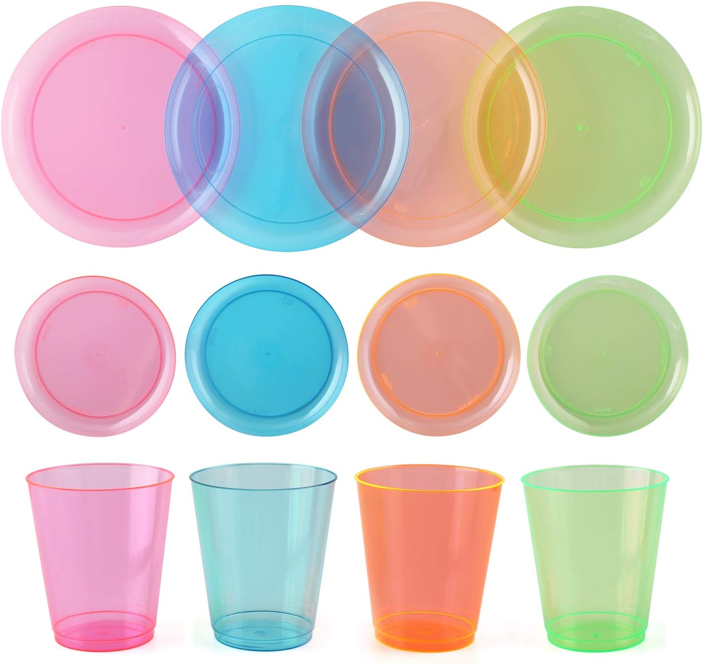 Top Rated Disposable Neon Party Essentials- Plates + Cups Set| 40 Pack| Assorted Neon Colors, Plastic Party Serving Supplies for Snacks, Cake, Dessert | For Kids/Adults Birthdays, Bachelorettes, Gender Reveal Super Deal Product Disposable Neon Party Essentials- Plates + Cups Set| 40 Pack| Assorted Neon Colors, Plastic Party Serving Supplies for Snacks, Cake, Dessert | For Kids/Adults Birthdays, Bachelorettes, Gender Reveal