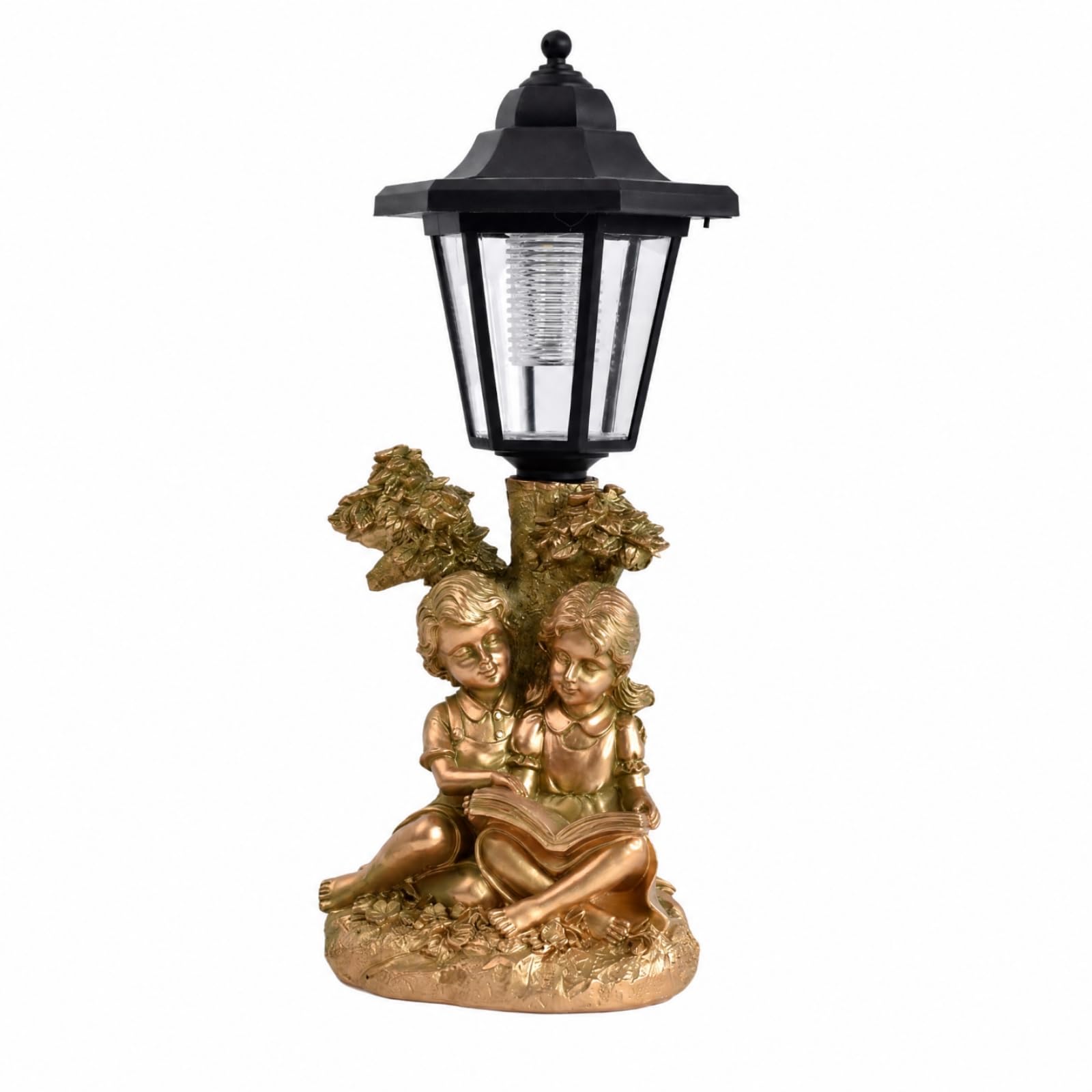 Ronyme Figura Solar Jardín Impermeable | Para Exterior, Compacta, Adorno, Patio, Porche, Oro