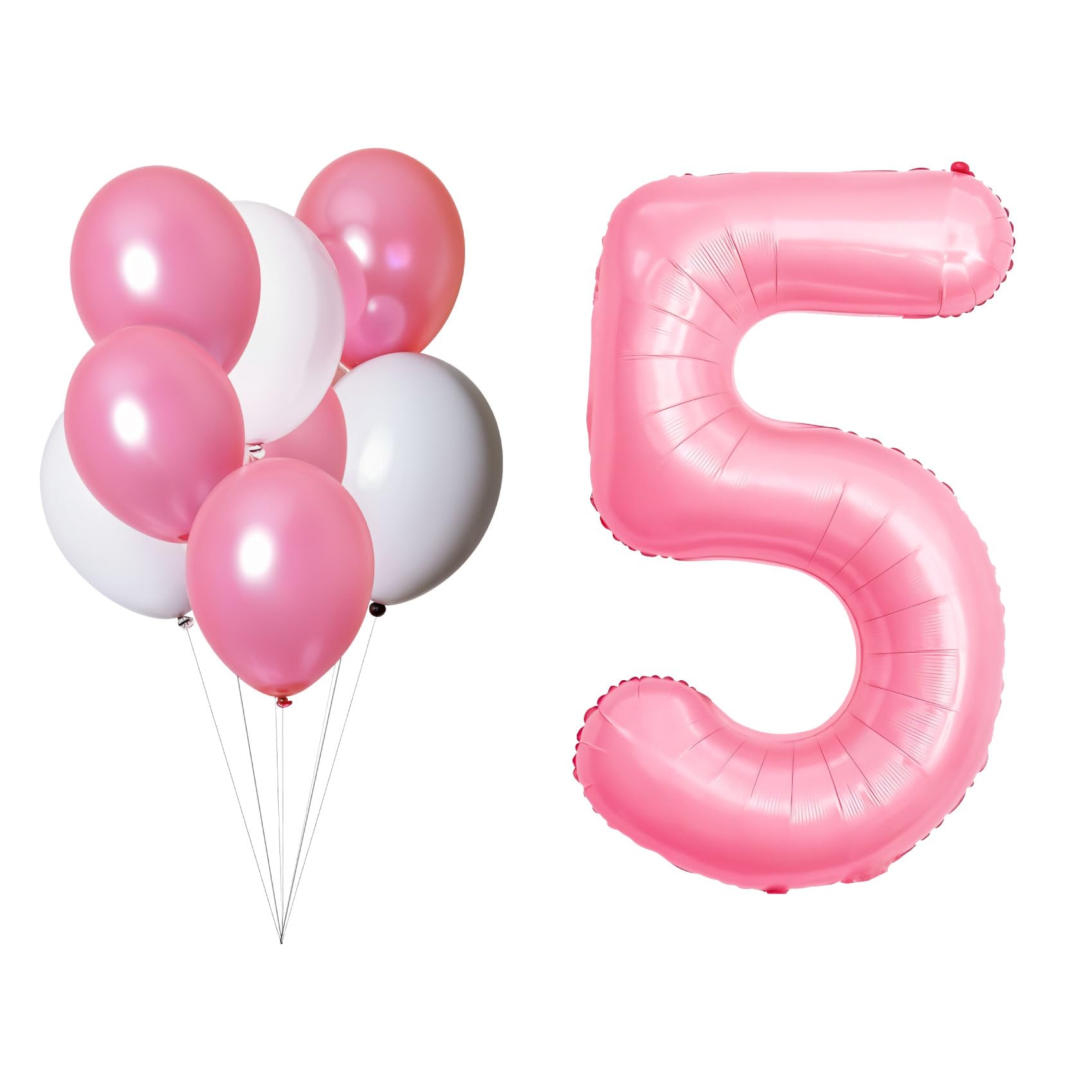 Palloncini Compleanno, Decorazioni Compleanno Rosa,100cm Foil Palloncino Numero Compleanno Decorazioni,Happy Birthday Striscioni,Palloncini in Lattice Coriandoli Rosa