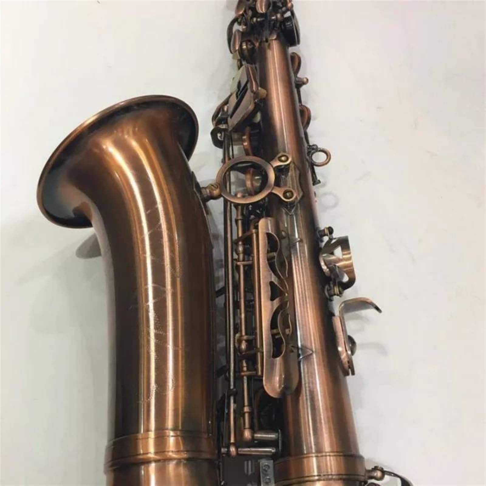 Saksofon Altowy Korpus Z Mosiądzu Antyczna Powierzchnia E Płaski Saksofon Eb Tune Z Ustnikiem Instrument Muzyczny profesjonalny Saksofon
