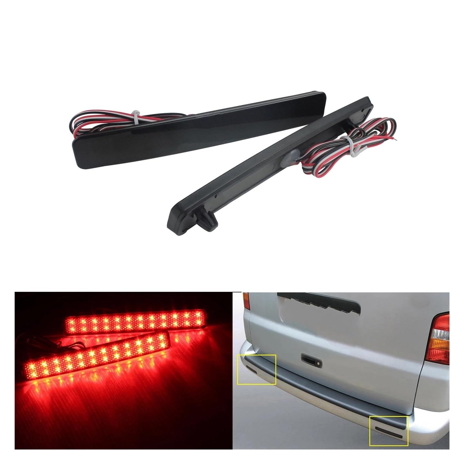 Terzo Freno Luce Lente nera LED Paraurti posteriore Riflettore luce per VW T5 Per Transporter Per Caravelle Per Multivan 2003-2011