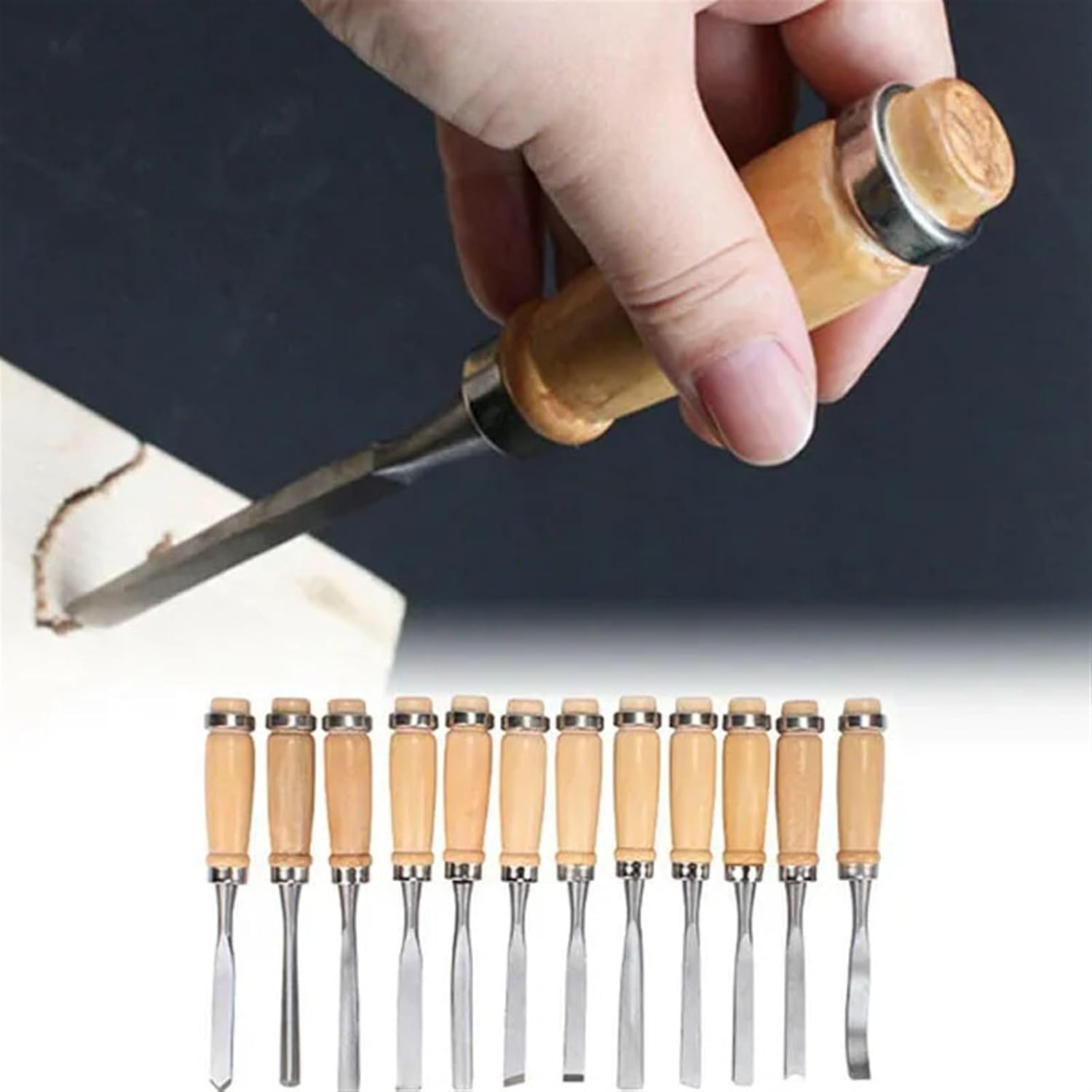 12 Piece Carving Knife Woodworking Carving Chisel Carving Knife Set Hand Carved Flat Chisel Woodworking Carving Knife Set