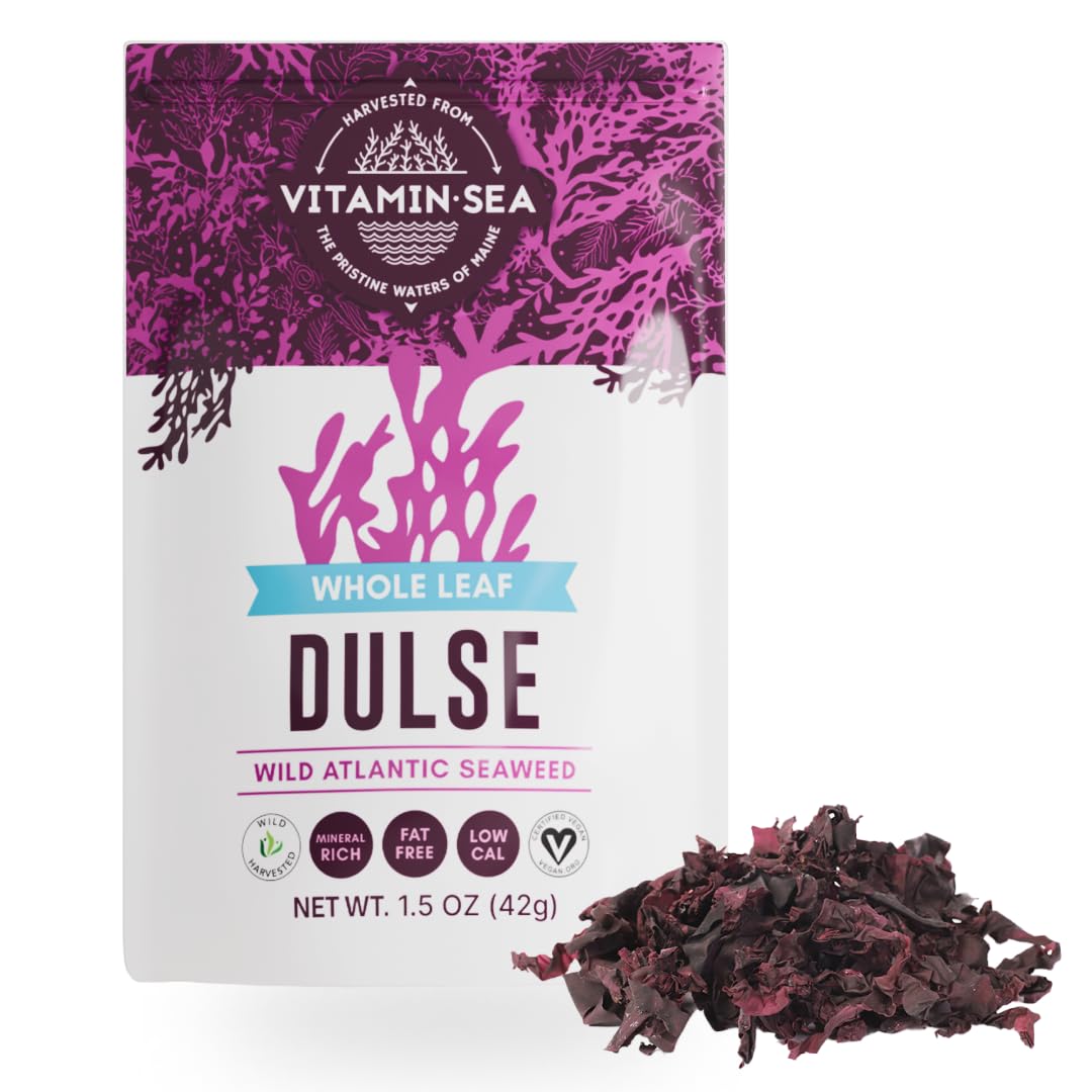 VITAMINSEA Dulse Dried Seaweed | Wild North Atlantic Seaweed for Snacking, Seasoning, Soups & Salads | Rich in Vitamins, Minerals & Antioxidants Perfect for Thyroid Support | Whole Leaf (1.5 OZ)