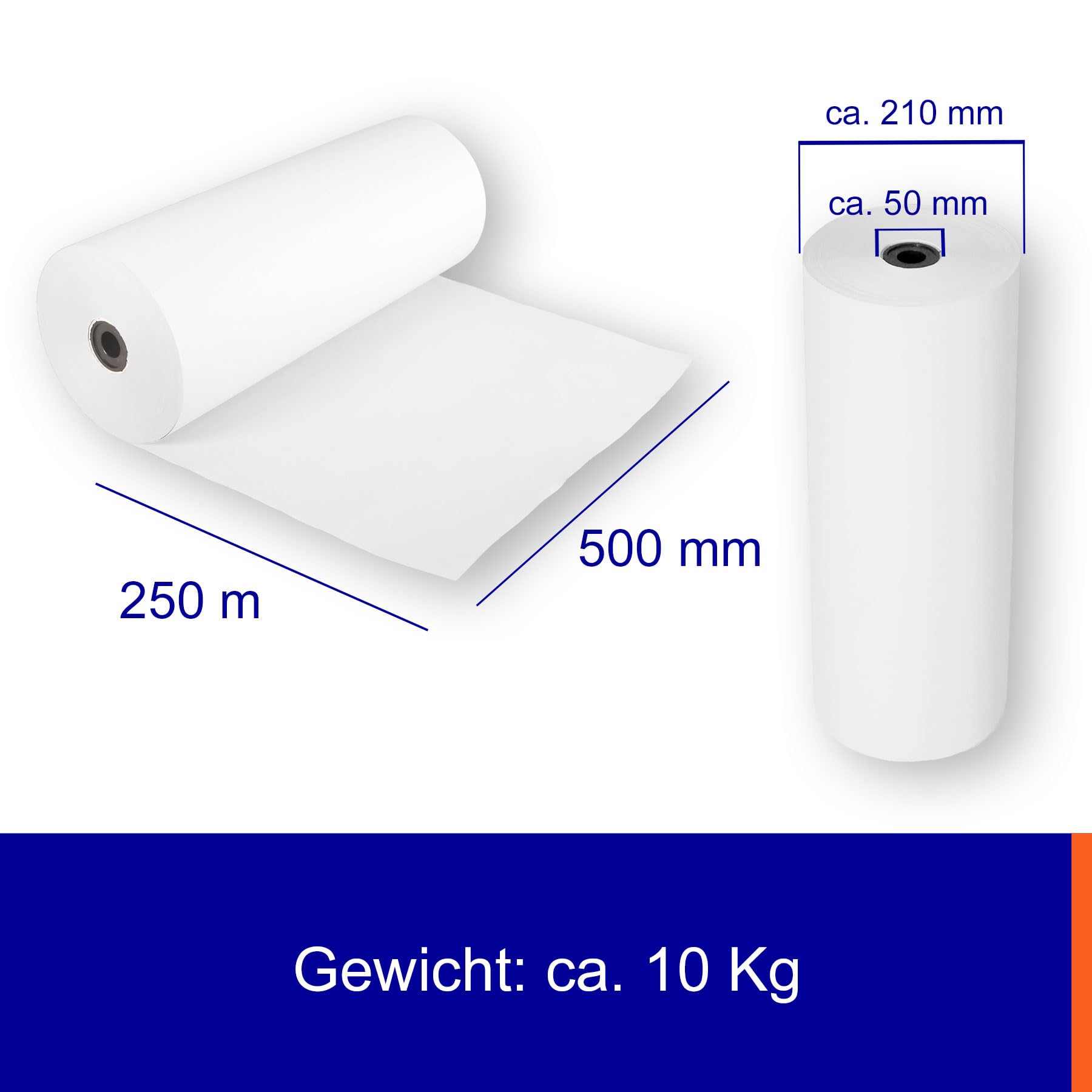 2 Rollen Schrenzpapier 50cm | 10kg/Rolle | Lettura Schrenz | als Einwickel- bzw. Knüllpapier | preiswerter und umweltbewusster Polsterschutz | vielseitiges Verpackungspapier | FSC zertifiziert