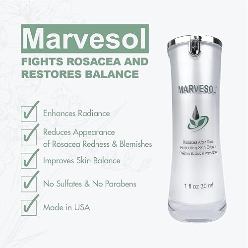 Miniatura 2 de Marvesol Suero de loción en crema de rosácea para la piel del rostro alivia y reduce el enrojecimiento de la rosácea el acné y las manchas mejora el