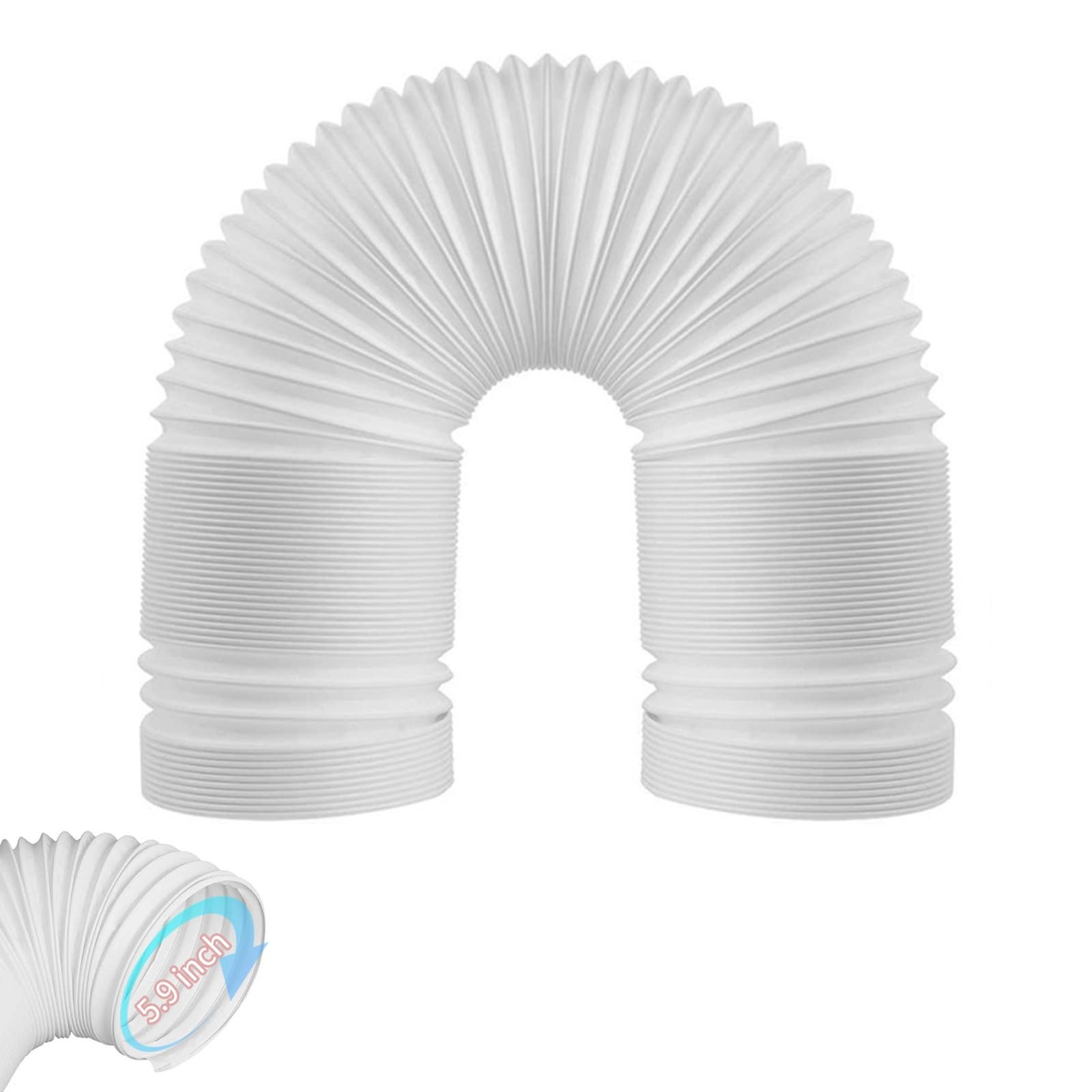 Universal Air Conditioner Conditioning Vent Hose Pipe, Flexible Air Conditioner Hose Extension Pipe, Universal AC Tube Hose Kit Parts Accessories 5.9'' Diameter