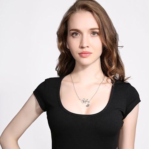 Miniatura 7 de Colgante de plata de ley con alas de ángel, pájaro, plumas, ramas de árbol, pájaro, hojas de árbol, collar para mujer, No es una piedra preciosa