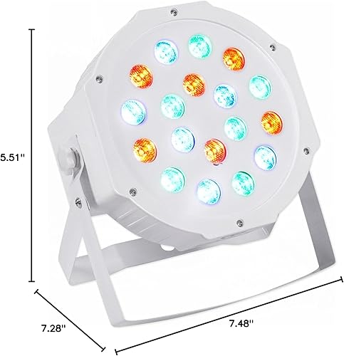 Miniatura 10 de (8) Rockville RockPAR50 LED RGB Compact Par Can DJ/Club/Stage DMX Luz de lavado - Blanco