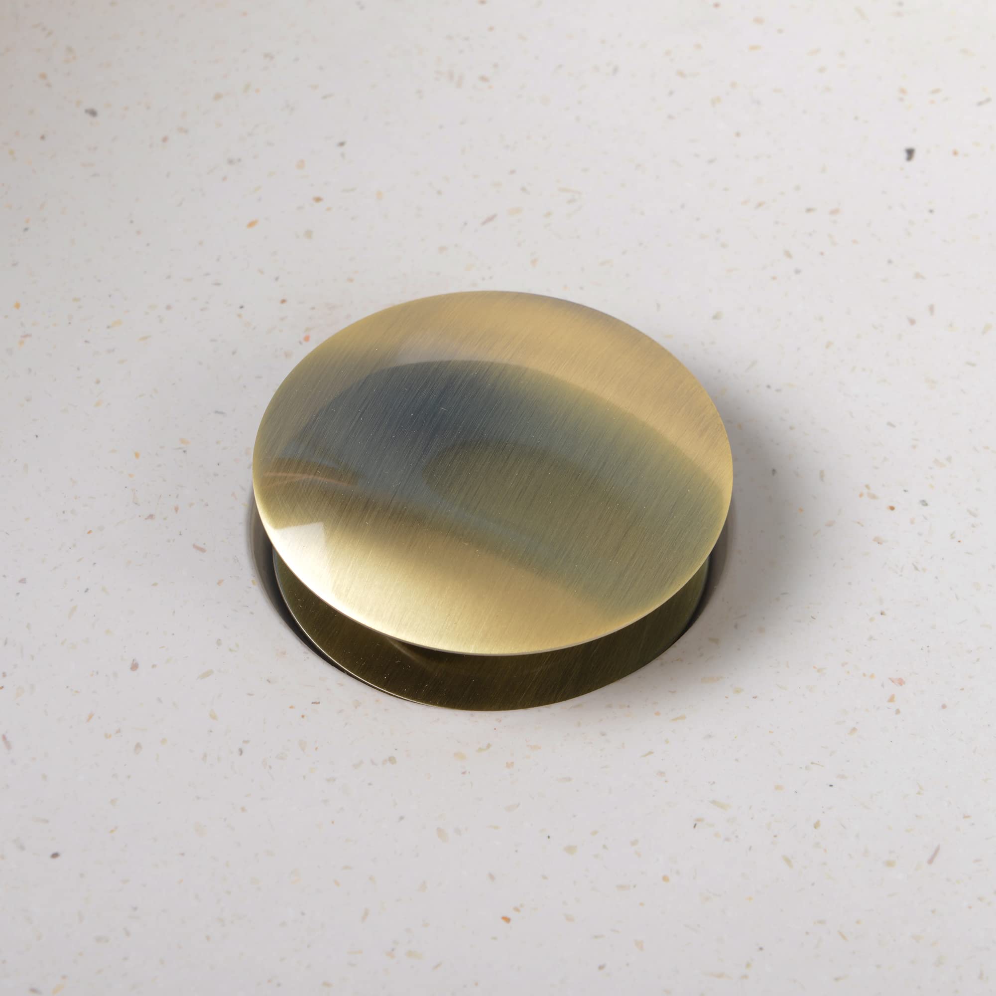 Válvula de desagüe Pop Up sin rebosadero para lavabo y lavabo, desagüe universal de latón, incluye juntas para lavabos de todo tipo