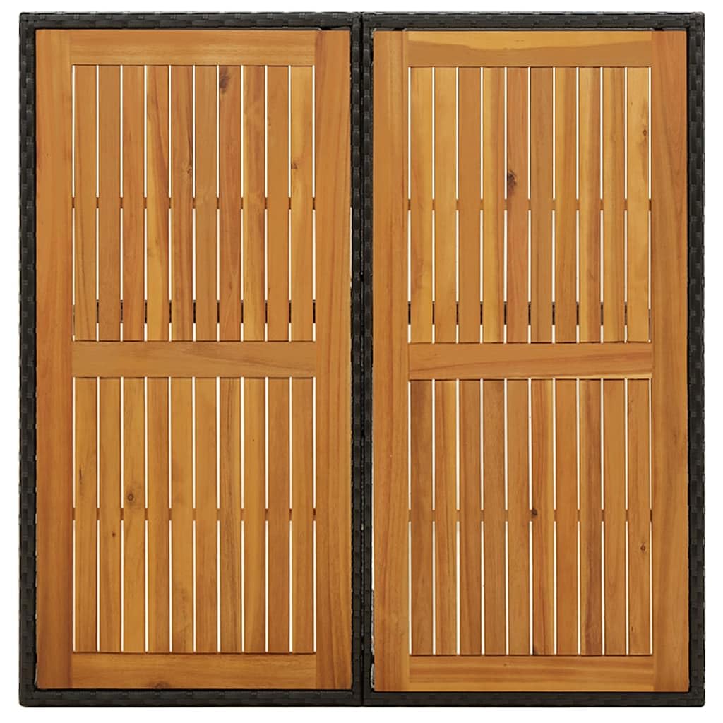 Czarny stół ogrodowy 109x107x74 cm Polyratan