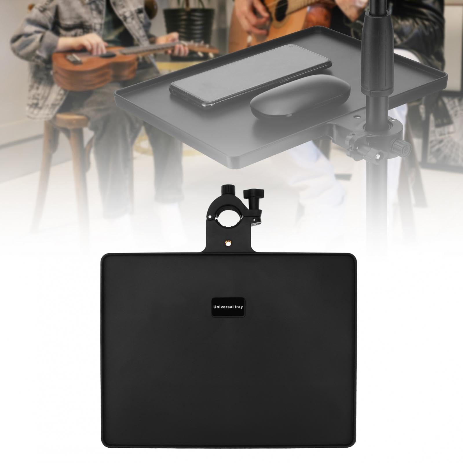 Amazon.com: RTNLIT Microphone Music Stand Tray, Adjustable Clamp On ...