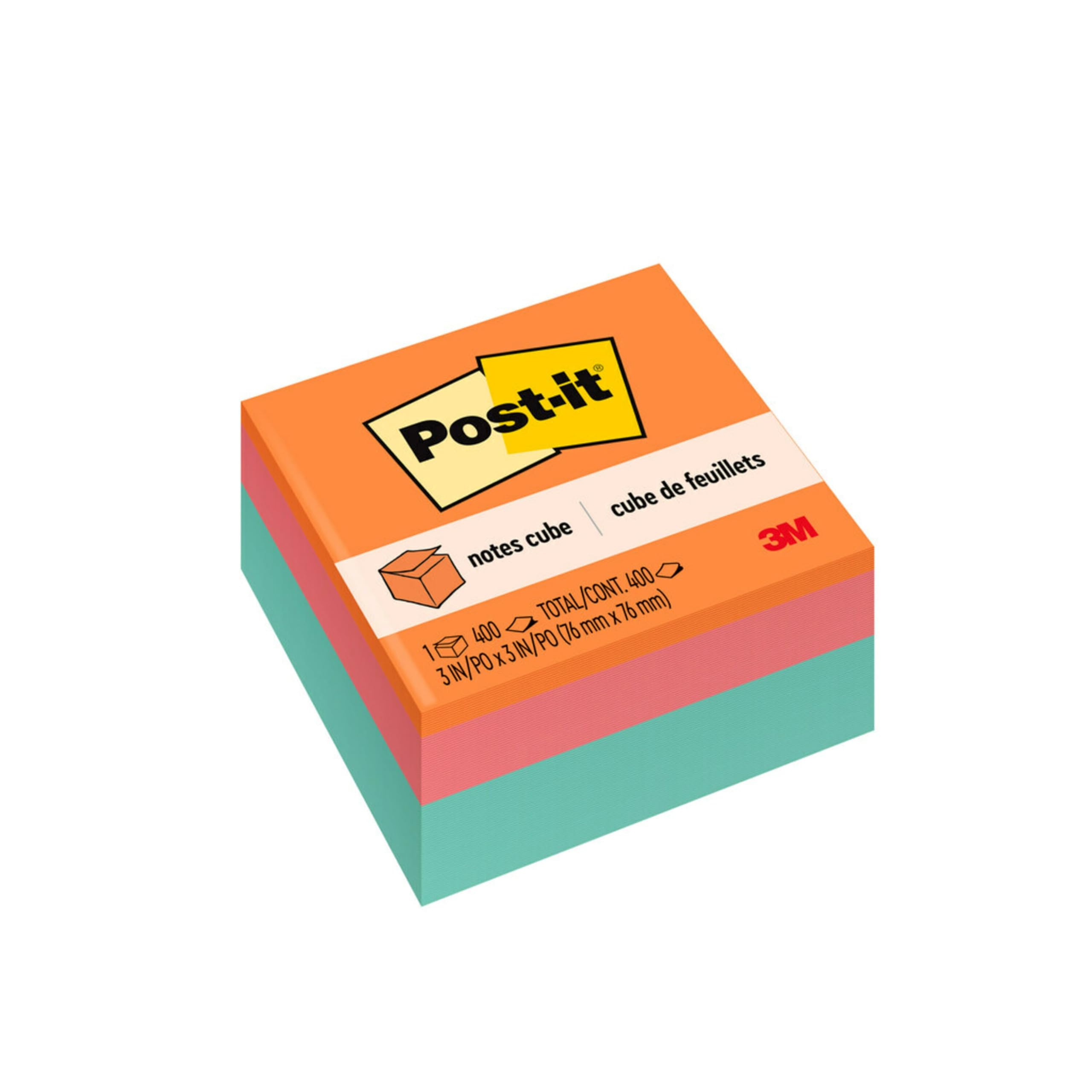 Post-it Note, 7,6 x 7,6 cm, 1 cubo, note adesive preferite d'America, Aqua Wave, rimozione pulita, riciclabile (2056-FP)