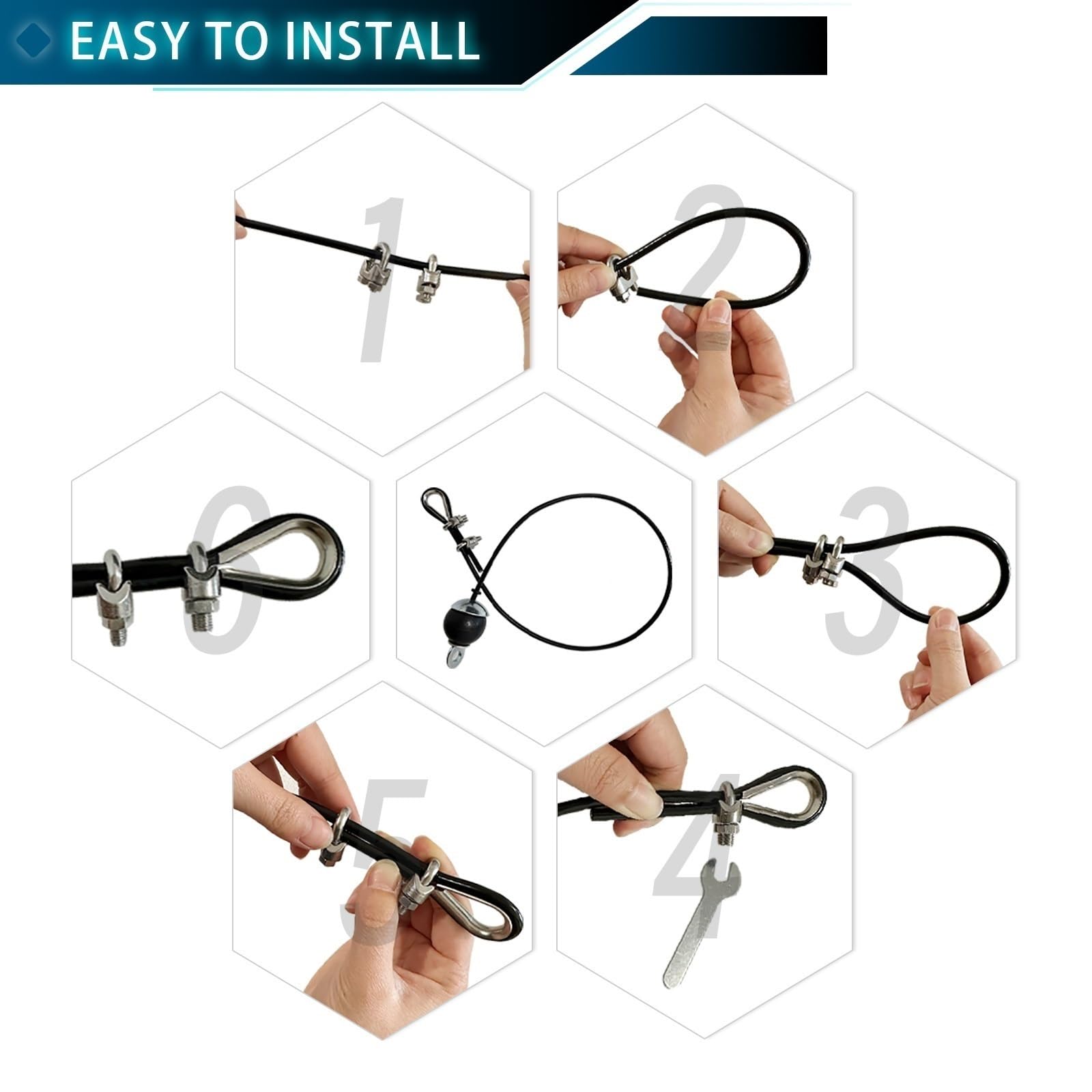 BBYPP Fitness Steel Cable, Adjustable Gym Steel Wire For Home Gym Pulley System (Size : 5m) - Image 3