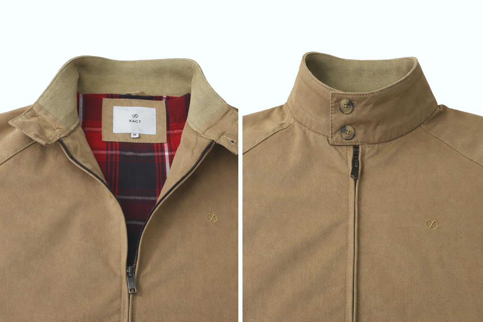Xact Giacca Classica Harrington Cotone Transizione Uomo, Fodera Quadri