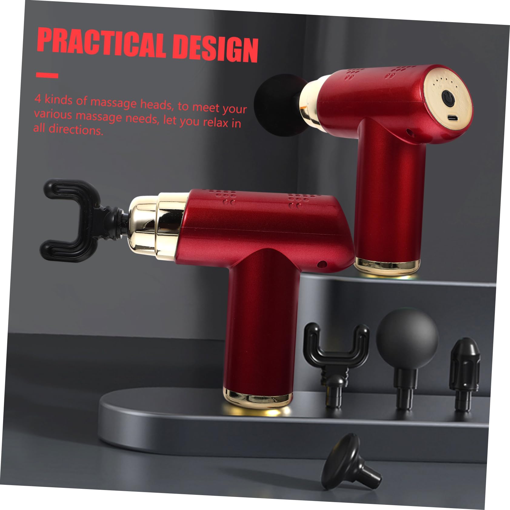 Masajeador de Percusión Eléctrico Mini 1 Juego Abs Rojo