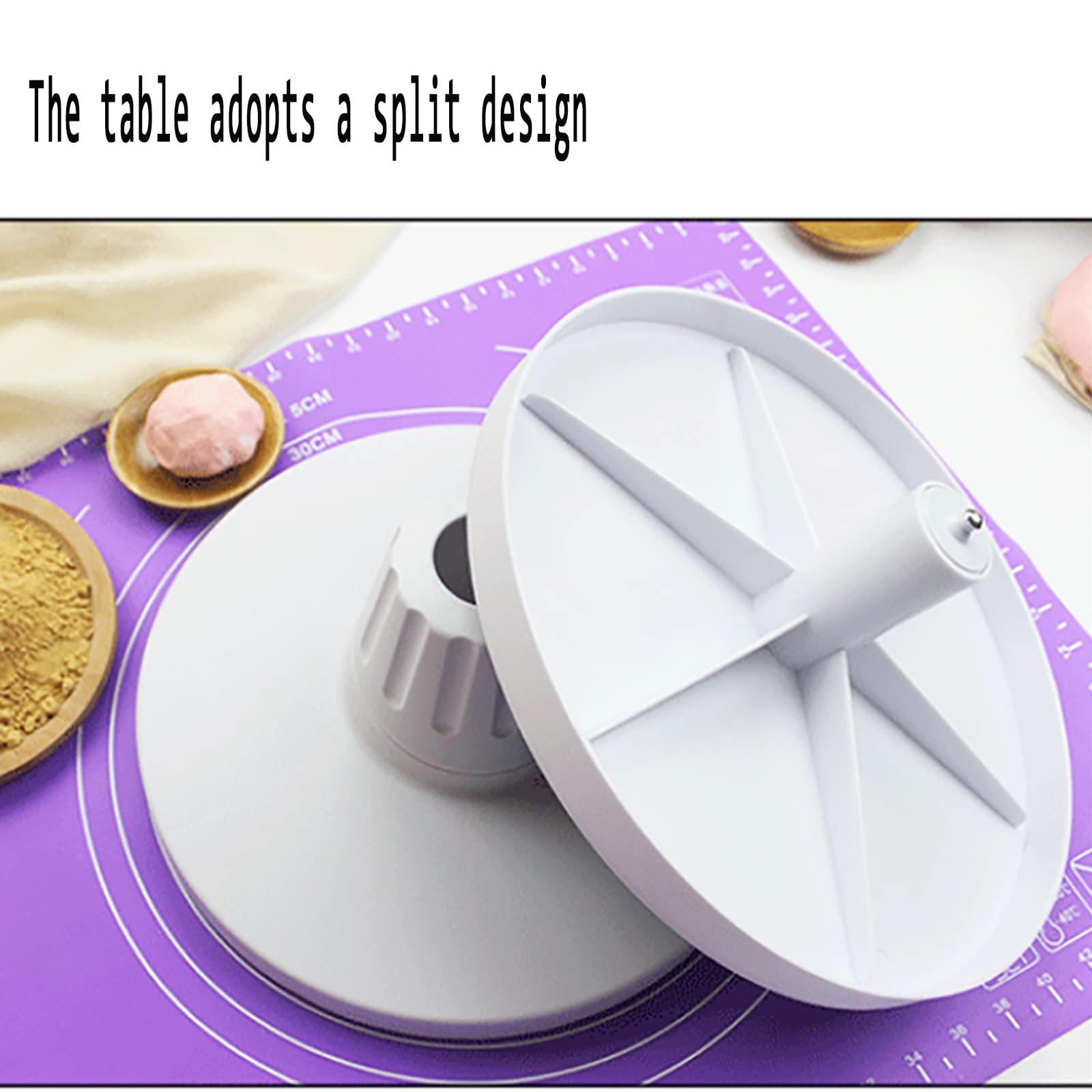 Plateau Tournant À Gâteau, Décoration Rotative Inclinable DIY Support À Gâteau Rotatif Réglable avec Fond en Caoutchouc Antidérapant, Léger Et Durable, pour La Fabrication De Gâteaux