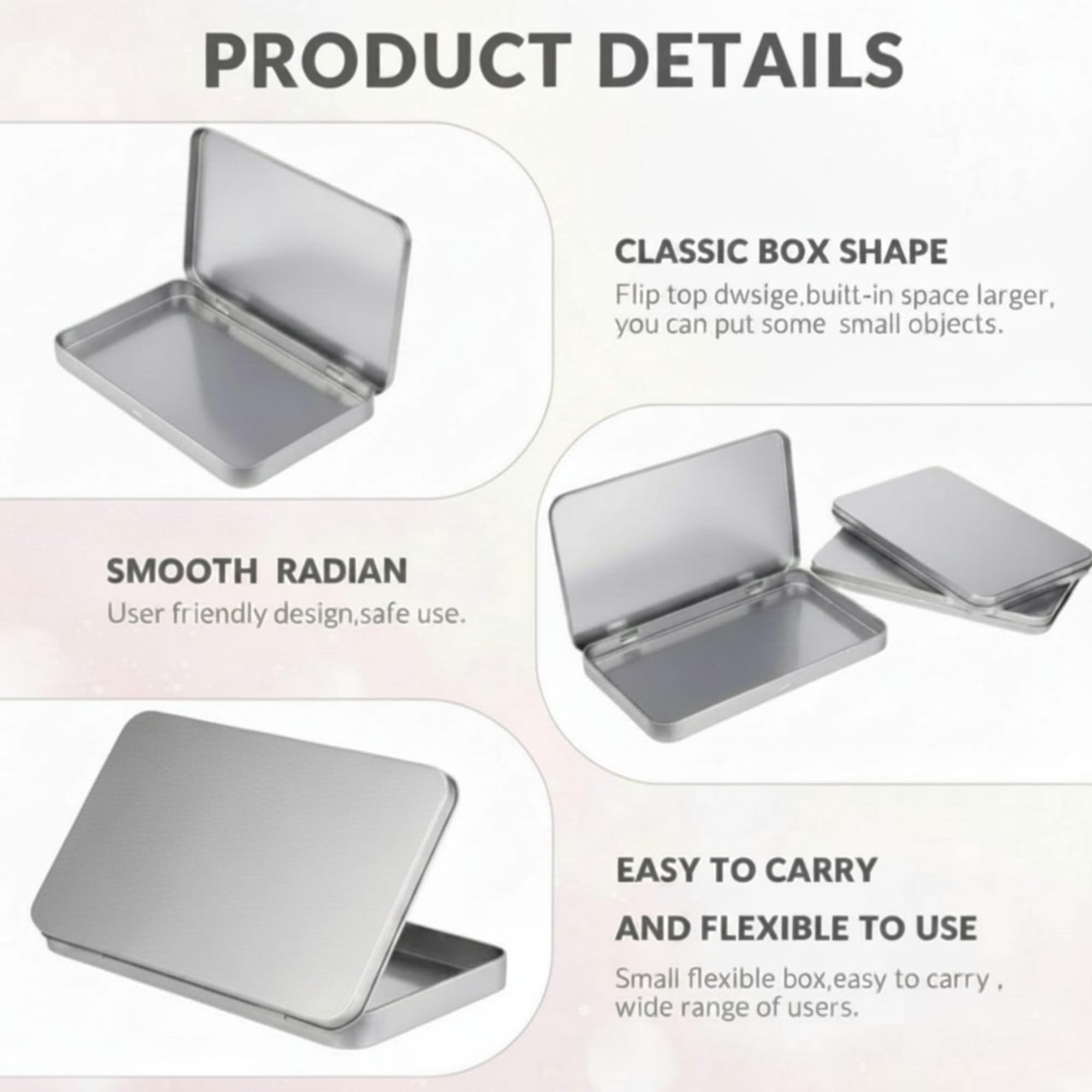 Metal Tin Boxes - 2 Pack for Storage & Organization -4