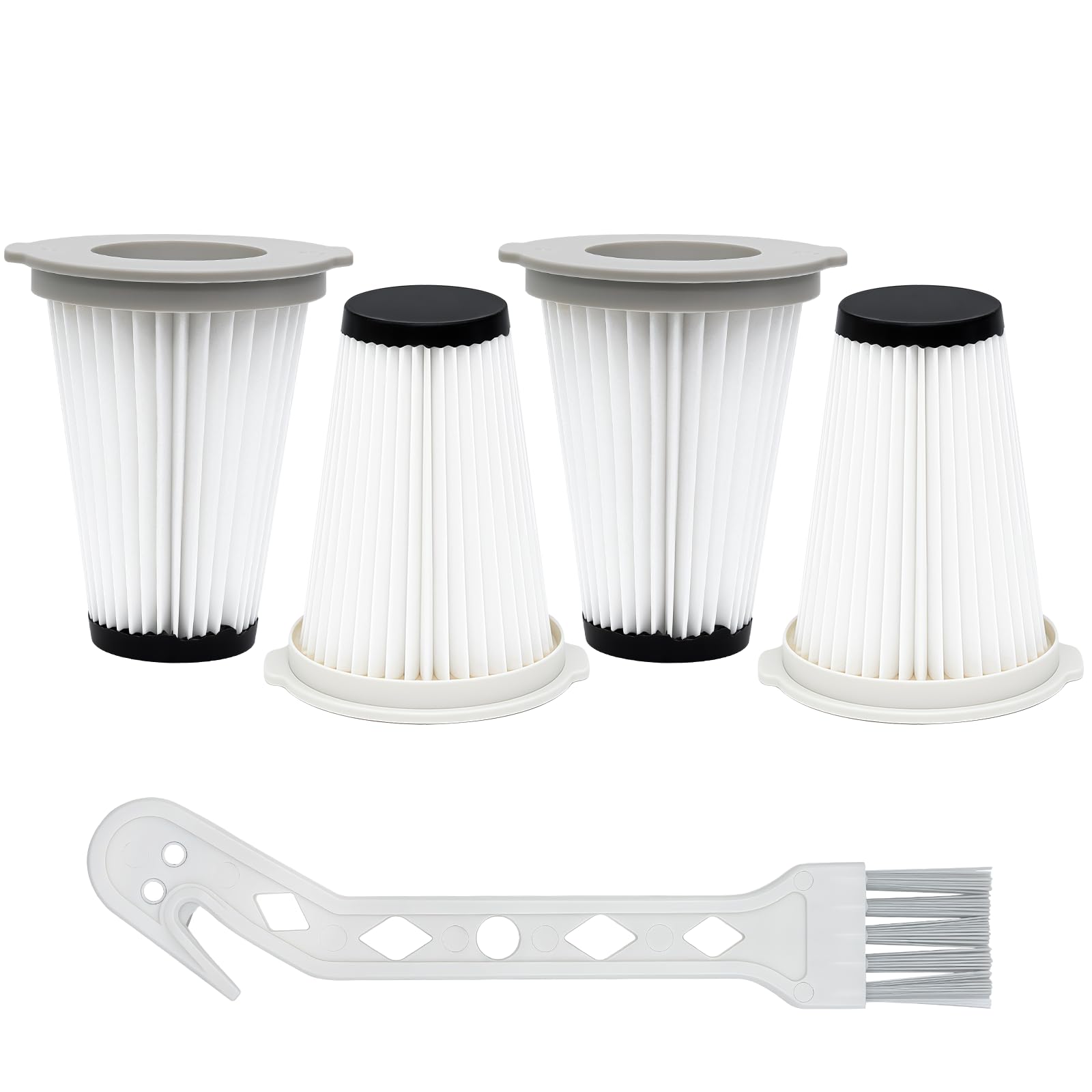 Pack of 4 Vacuum Cleaner Filters for Einhell TE-SV 18 Li - Washable Pleated Filter Replacement Filter for Cordless Vacuum Cleaner with Long Durability Includes Cleaning Brush Suitable for Model