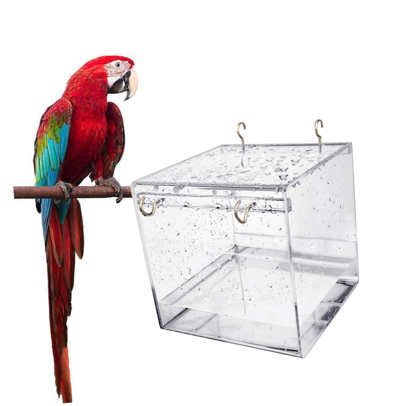 Abgedeckter Vogelbadkäfig aus Kunststoff für Kleine Vögel und Kanarienvögel
