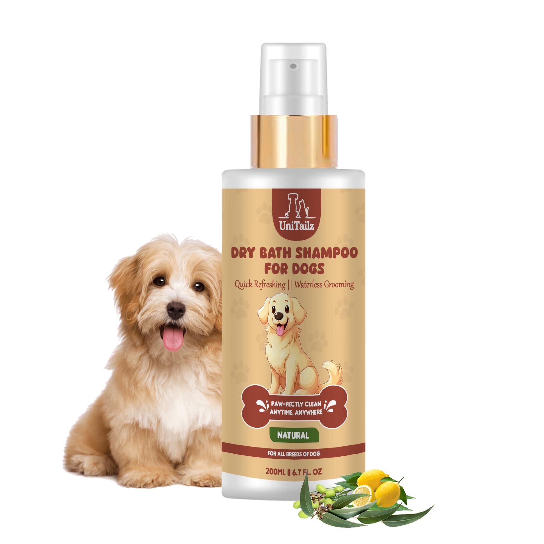 Unitailz Dry Bath Shampoo for Shih Tzu Dogs, Puppy | Instant Waterless Spray Dog Shampoo for Quick Clean & Refreshing, Fresh Fragrance | Easy to Use Dog Shampoo for All Dog Breed –200Ml (B0D5BJRRR8) Amazon Price History, Amazon Price Tracker