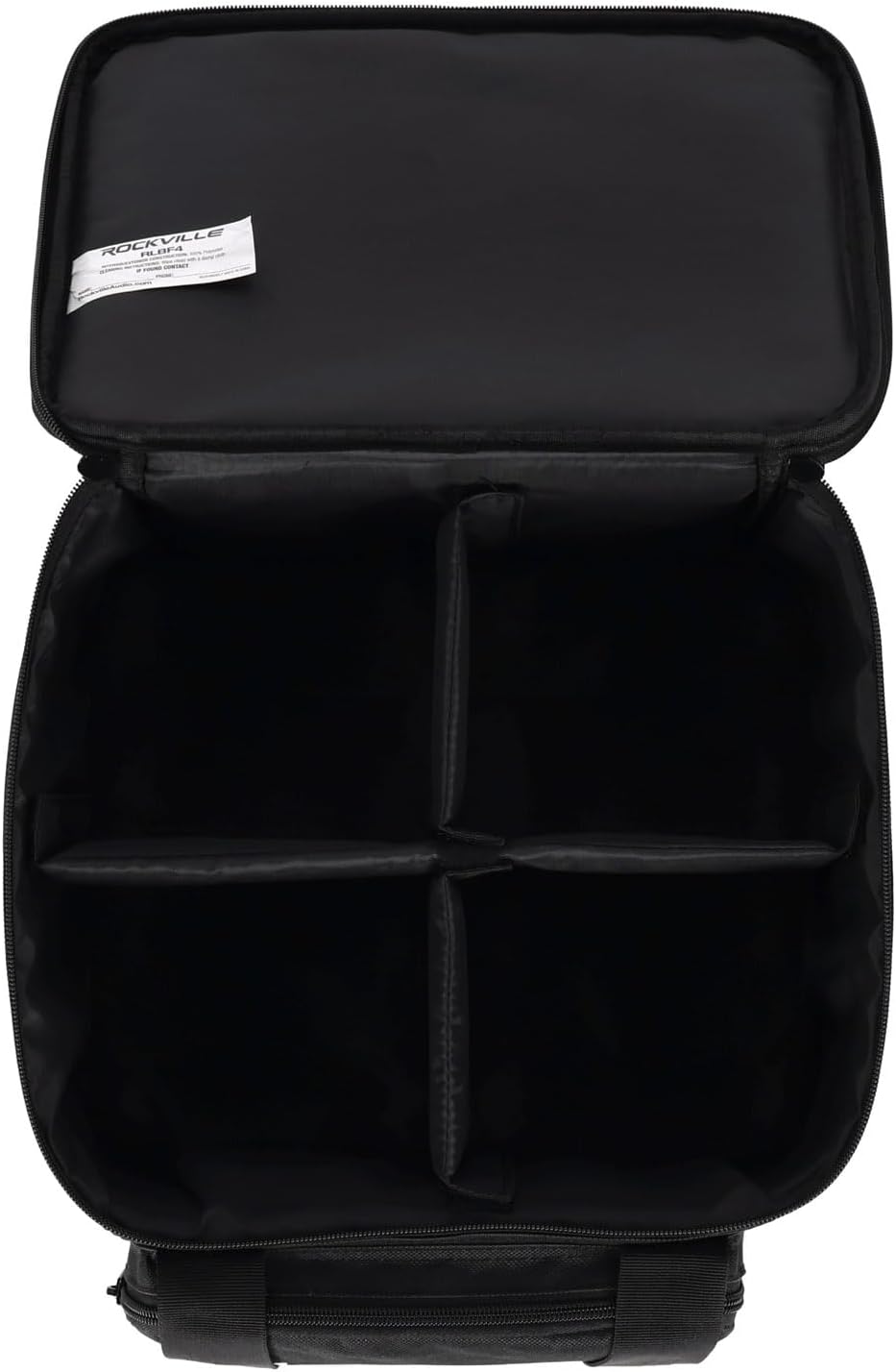 Rockville RLBF4 Light Bag for 4 DJ Par or Uplights | Includes Removable Dividers and Padded Interior for Secure Transport