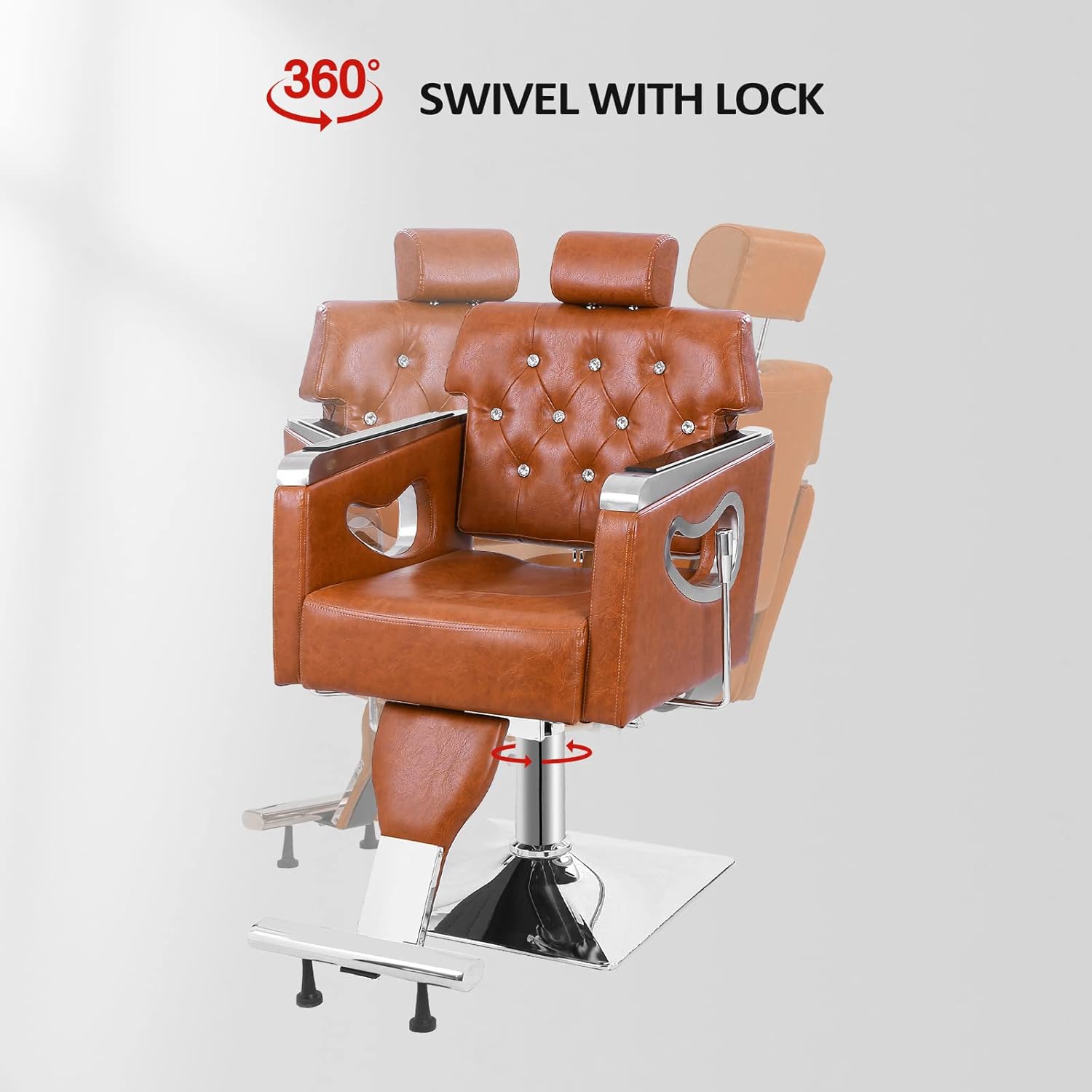 mefeir Hydraulic Barber Chair All Purpose, Reclining Salon Chair for Hair Stylist Shampoo Hairdressing Makeup Braiding Beauty Spa Equipment, Adjustable Headrest 360 Degree Swivel