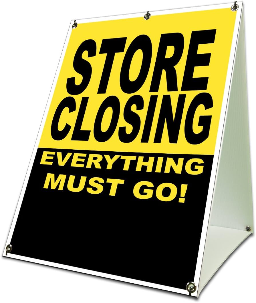 Store Closing Everything Must Go! Sidewalk Frame 18x24 Outdoor Retail Sign