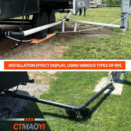 Image of RV PVC Sewer Kit - 7-Piece Complete Connection Set with Gate Valve & Storage Box, 3 inch Fittings, 3-in-1 Cleanout Adapter, Leak-Proof Camper Waste Plumbing Adapter