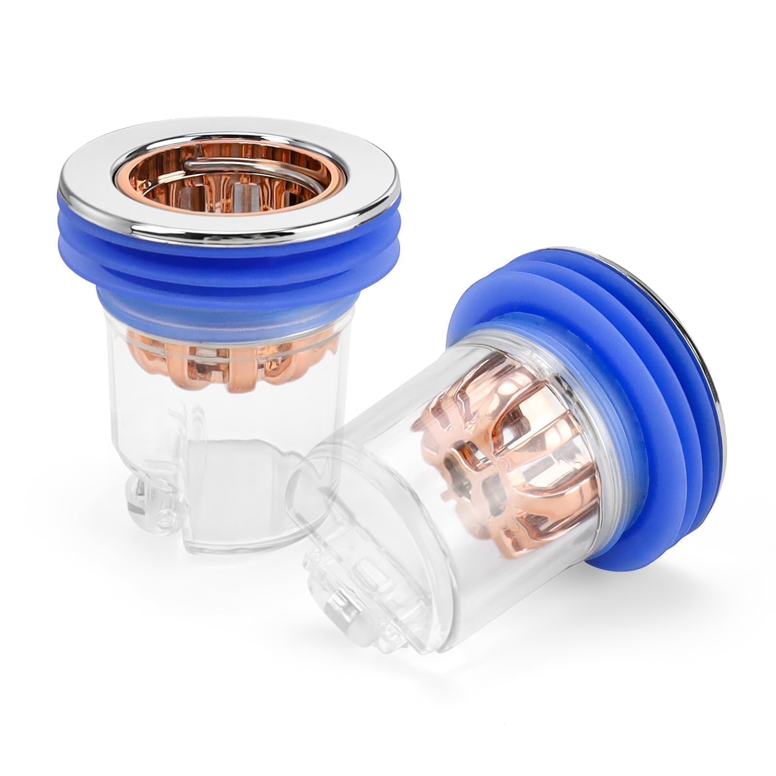 TIANLIN 2 Pieces Shower Drain Smell Stopper, Plug Hair Trap, Hair Catcher for Shower Drain 32-44 mm, Bathroom and Kitchen