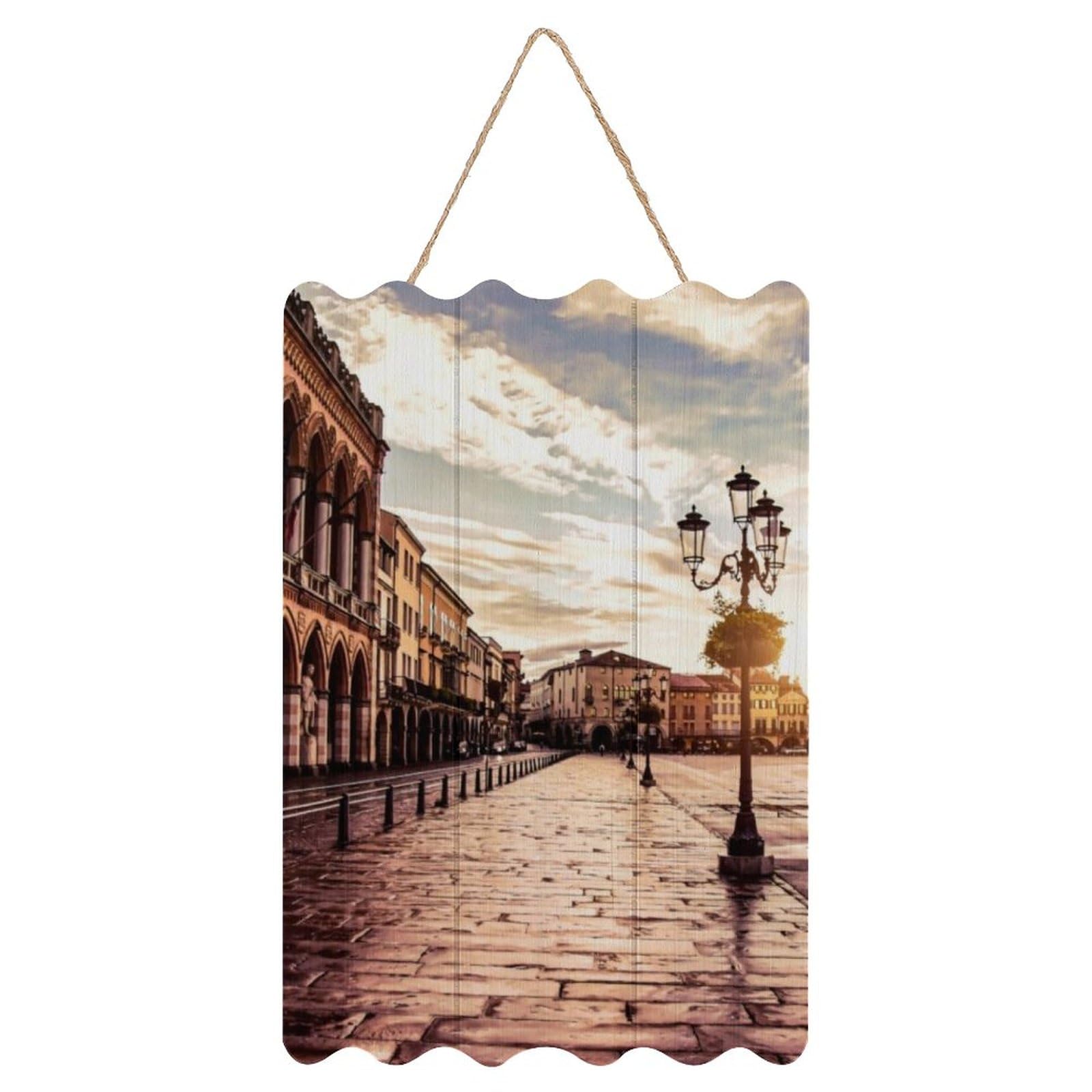 Amazon.co.jp: イタリア パドヴァにある広場 夕日 ウォールアート 木製  