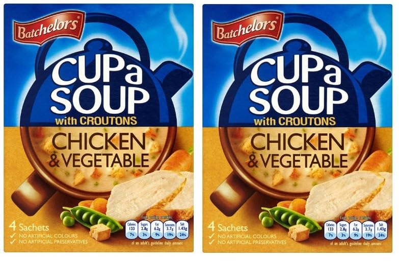 Batchelors Cup a Soup With Heartwarming And Familiar Taste Experience Chicken & Vegetable Soup 4 Sachets 110gm (Pack Of 2)