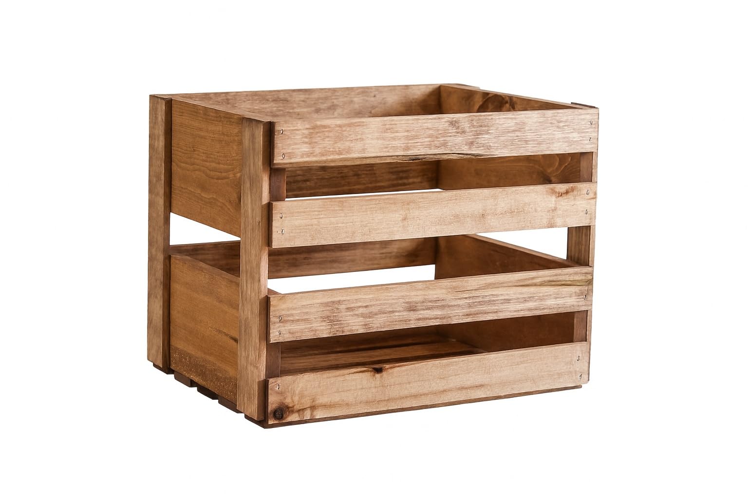 Darla'Studio 66 Cherry Stained Wooden Vinyl Record Crate, Handcrafted LP Storage Box for 12-Inch Records